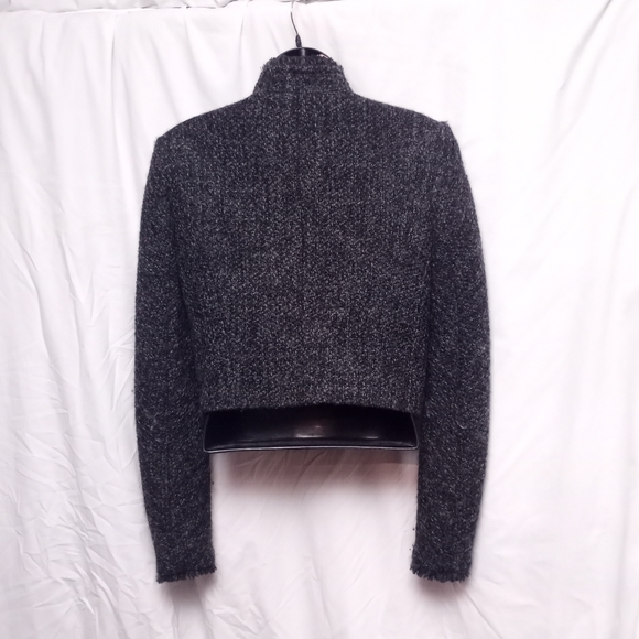 THEORY Charcoal Gray Boucle Cropped Jacket - Picture 5 of 5